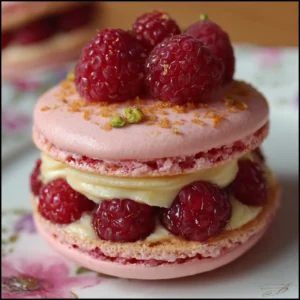 Macaron géant framboise litchi (Ispahan)