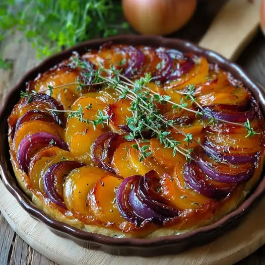 Tarte Tatin Salée d'Automne : Carottes, Panais, Patate Douce, Miel et Thym