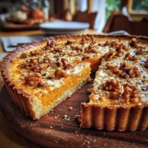 Tarte Salée d'Automne : Courge Rôtie, Ricotta Crémée et Noix Grillées