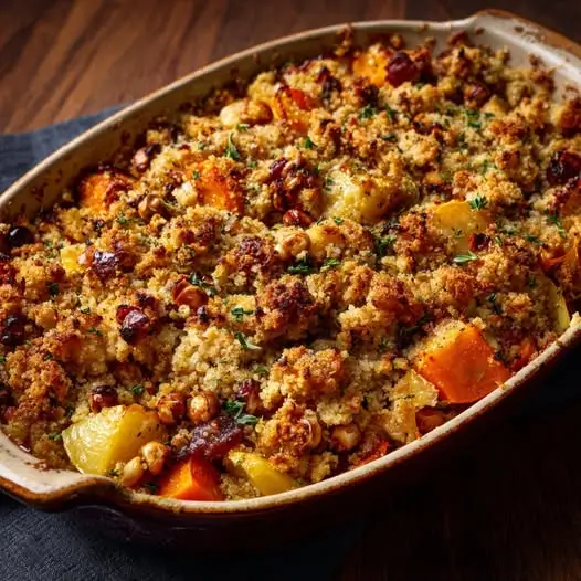 Crumble de Légumes Racines : Carottes, Panais, Noisettes et Flocons d'Avoine