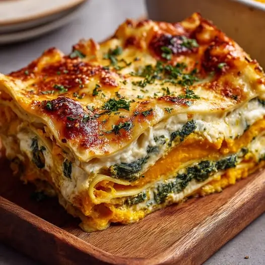 Lasagnes de Saison : Potimarron Caramélisé, Épinards et Ricotta Crémeuse