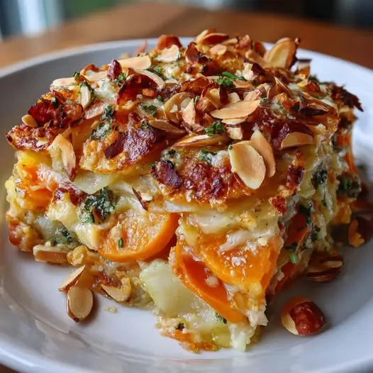 Gratin Fondant : Tian de Courge Butternut, Pommes de Terre, Thym et Parmesan Croustillant