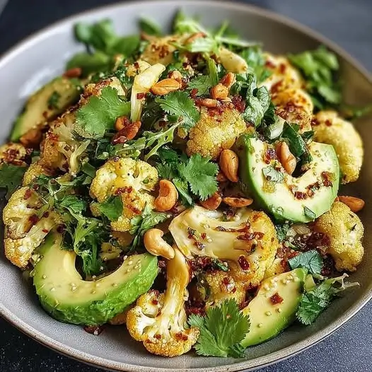 Salade de Chou-Fleur Rôti, Avocat et Noix de Cajou : Vitalité et Croquant