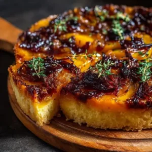 Tarte Renversée de Butternut et Oignons Caramélisés au Thym