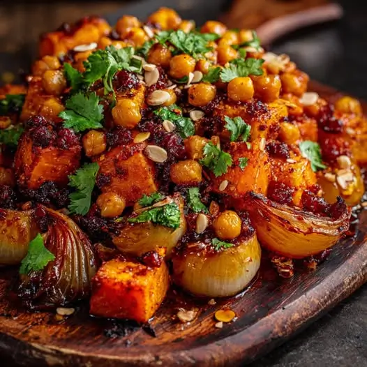Tajine de Patate Douce et Pois Chiches au Four