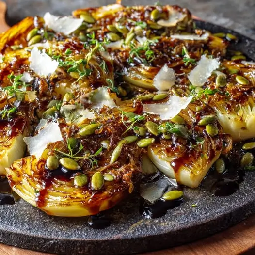 Fenouil Rôti au Balsamique, Parmesan et Graines de Courge