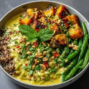 Bowl de Patate Douce, Quinoa et Crème Coco-Citronnelle