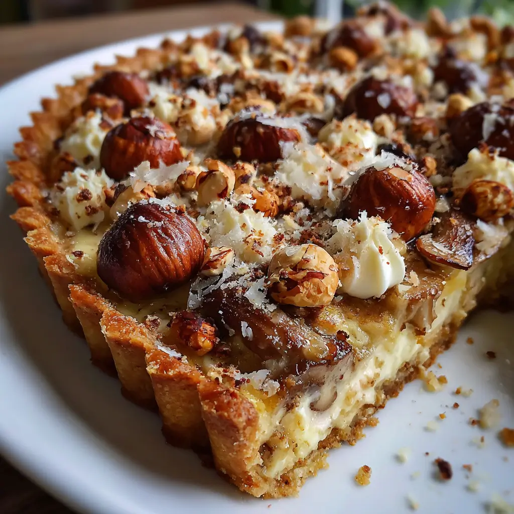 Tarte fine aux cèpes et noisettes