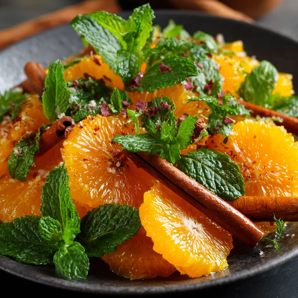 Salade d'oranges à la cannelle et menthe