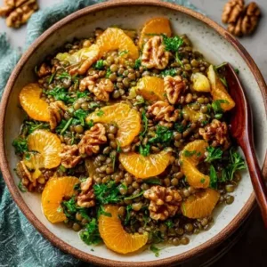 Salade de Lentilles, Clémentine et Noix