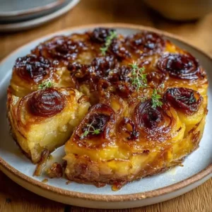 Oignons Confits : Tarte Tatin Salée Pommes de Terre, Oignon et Comté