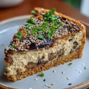 Cheesecake Aubergine, Tahini et Sésame