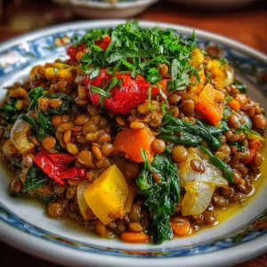 Lentilles mijotées aux légumes