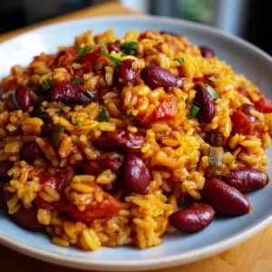 Riz aux haricots rouges et sauce tomate