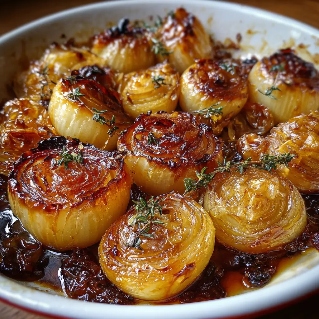 Oignons Rôtis au Miel et Thym