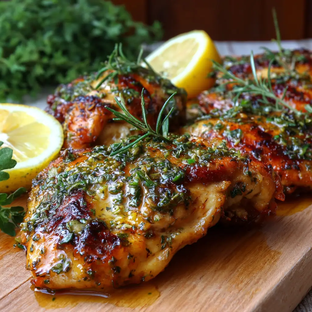 Poulet grillé aux herbes et citron
