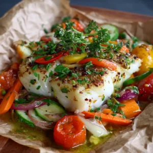 Cabillaud en papillote aux légumes