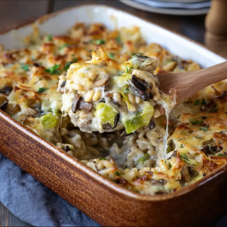 Gratin de Crozets aux Poireaux, Champignons et Comté