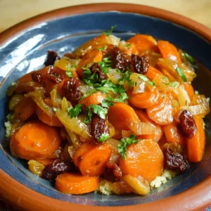 Carottes confites aux oignons et aux fruits secs