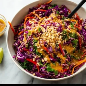 Salade Thaï au Quinoa, Chou Rouge & Cacahuète