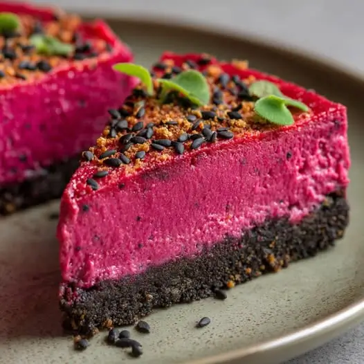 Cheesecake Betterave et Sésame Noir