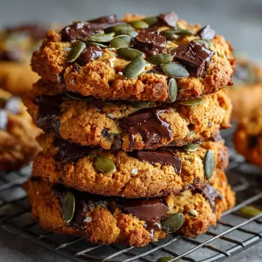 Cookies de Pois Chiches, Chocolat Noir & Graines de Courge
