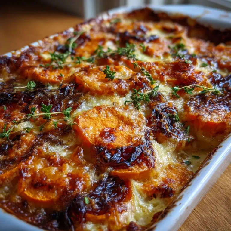 Gratin de Patates Douces et Oignons Fondants