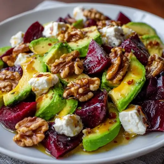 Salade de Betterave, Chèvre et Éclats de Noix