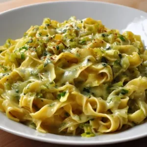 Tagliatelles et Velouté de Poireaux