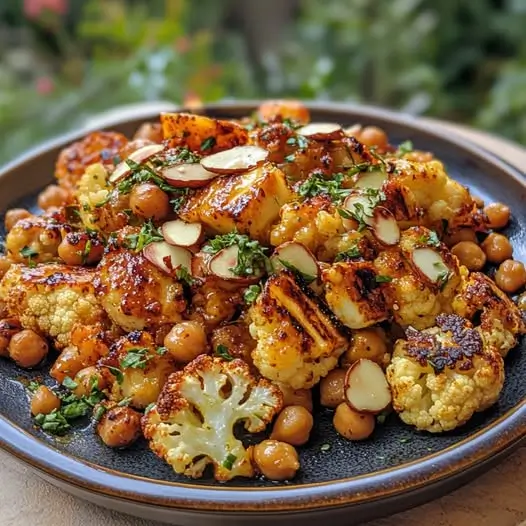 Chou-Fleur Rôti et Halloumi Grillé au Miel Épicé