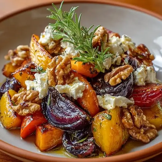 Légumes d'Hiver Confits et Crème de Feta au Citron