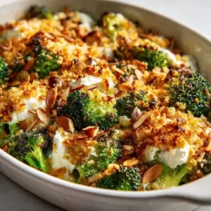 Crumble Brocoli, Chèvre Fondant et Amandes