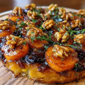 Tatin de Patate Douce, Oignons Rouges et Noix