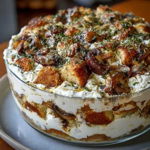 Tiramisu Champignons Sautés, Crème de Brebis & Parfum de Provence