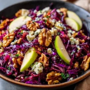 Salade de Chou Rouge Croquant, Pomme Acidulée et Bleu de Caractère