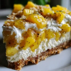 La Douceur Tropicale : Ananas Caramélisé, Crème Vanillée & Fond de Biscuit