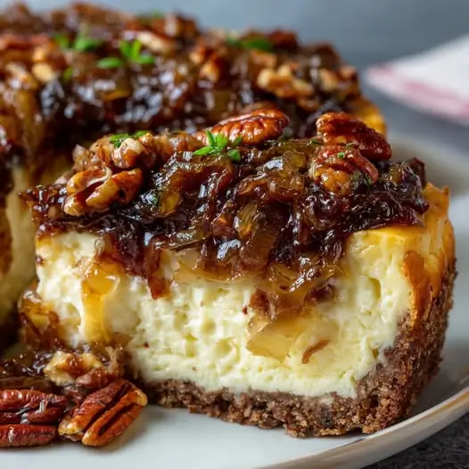 Cheesecake Salé au Comté et Oignons Confits