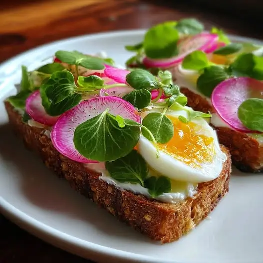 Tartines au Radis Pourpre et Cresson