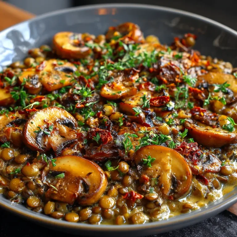 Lentilles Crémeuses aux Champignons