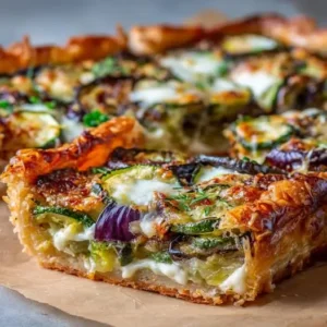 Tarte de Prestige au Soleil de Méditerranée, Aubergines Fondantes et Mozzarella Filante