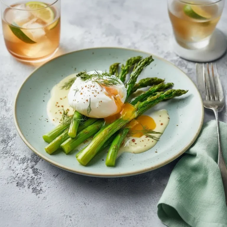Asperges Vertes, Œufs Mollets et Sauce Hollandaise