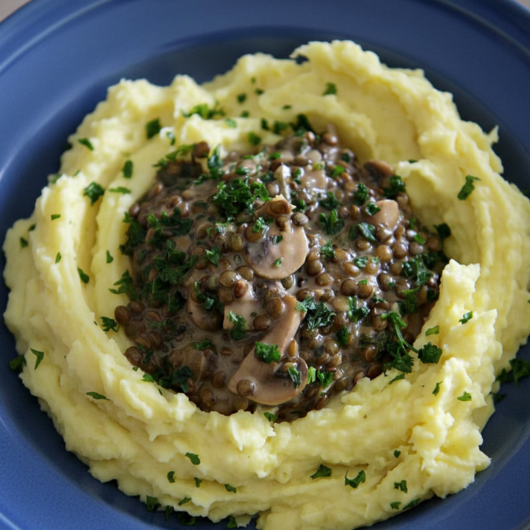 Lentilles Crémeuses aux Champignons