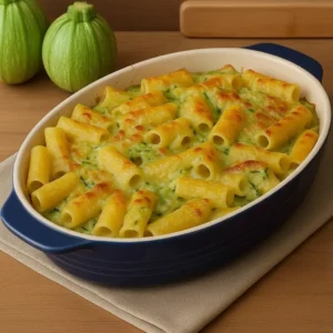 Gratin de Pâtes au Chèvre Frais et Courgettes