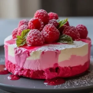 Gâteau Mousse au Yaourt et à la Framboise