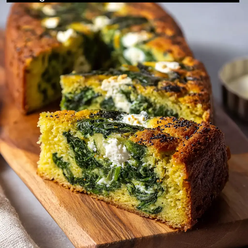 Cake à la Farine de Pois Chiche, Épinard et Chèvre (Sans Gluten)