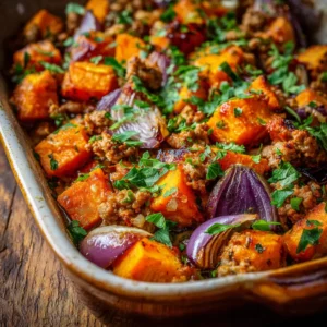 Poêlée de Patates Douces et Dinde Hachée à l'Argan