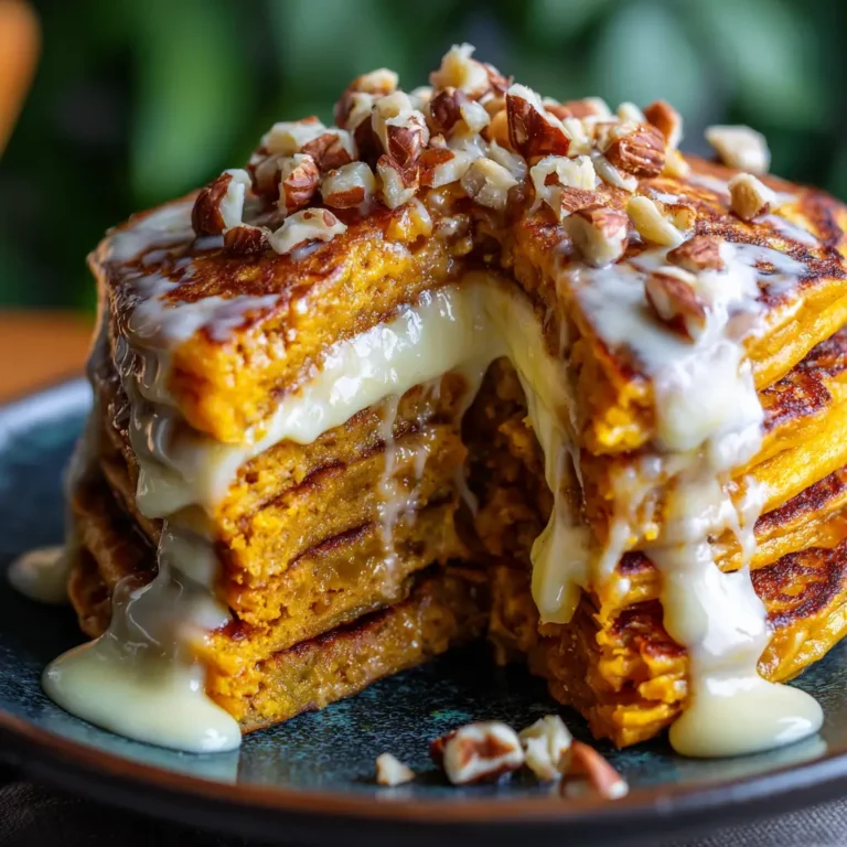 Pancakes Salés à la Patate Douce, Mozzarella et Sauce aux Noisettes