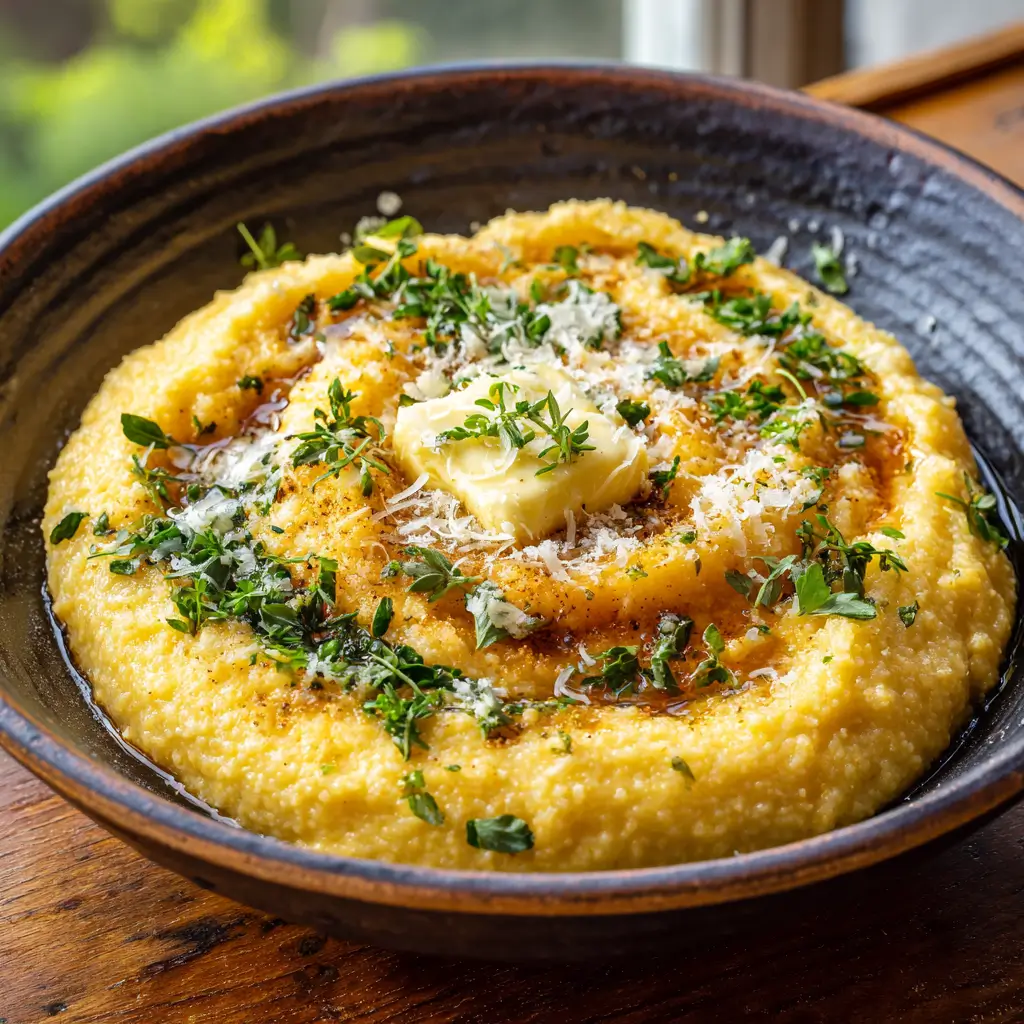 Polenta Crémeuse à l'Ail et Parmesan