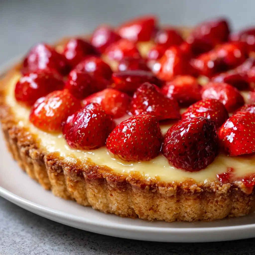 Tarte aux Fraises à l’Ancienne et Crème Velours