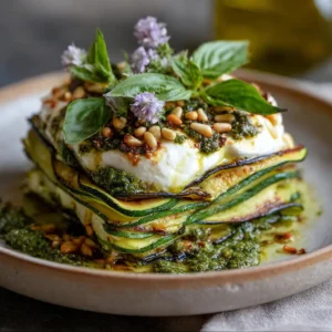 Mille-Feuille de Courgettes et Burrata